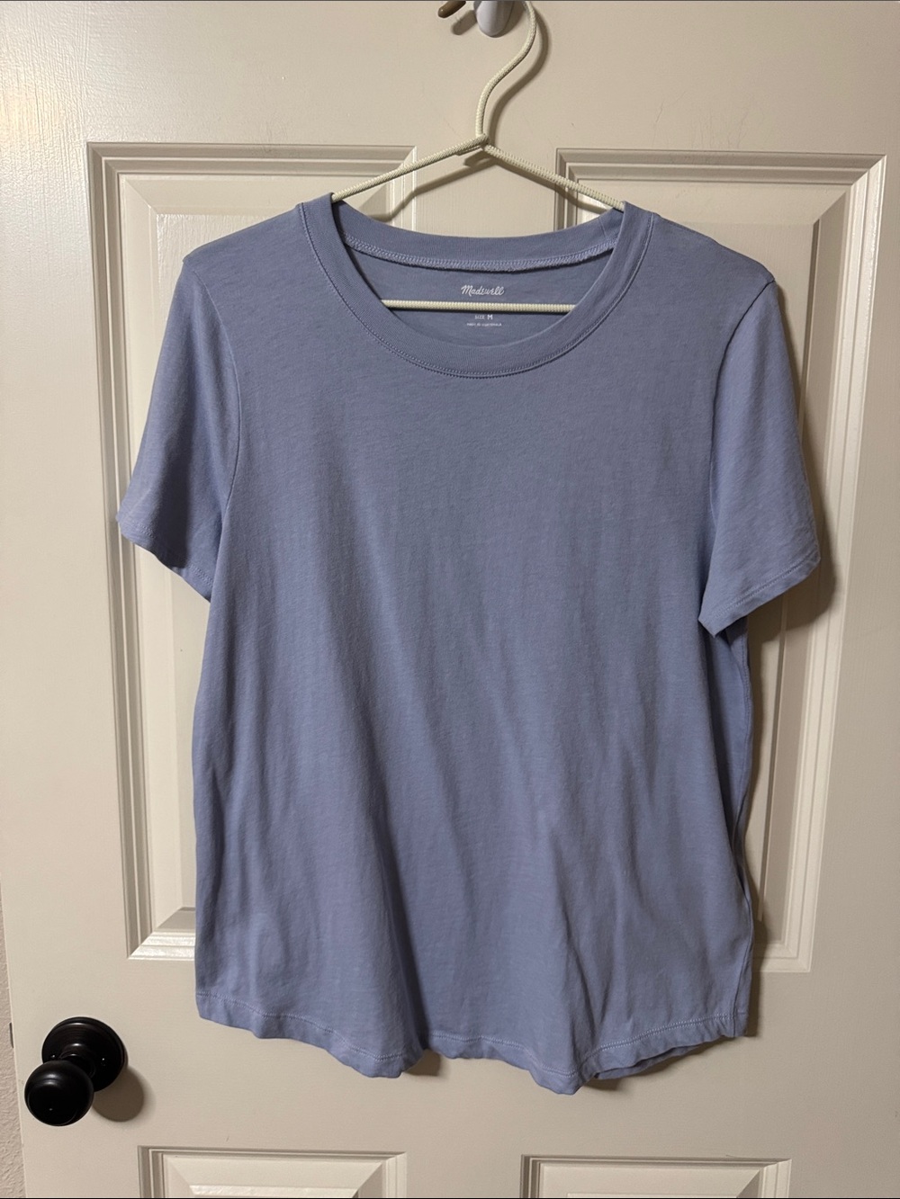 Madewell Short Sleeve Softfade Cotton Crewneck Tee in Light Lavender Blue